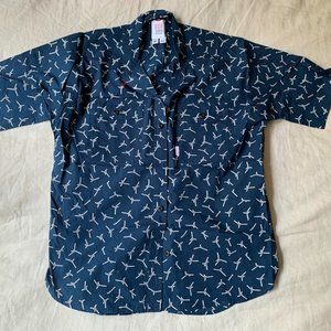 TOPO Designs Navy Blue Nautical Knots shirt, Medium